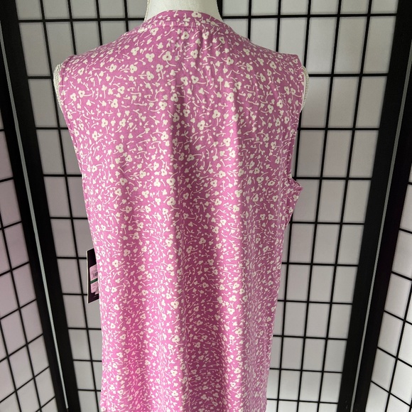 Jones New York Women's Pinkish/Purple Shell with White Flowers Size Lg - Picture 4 of 6